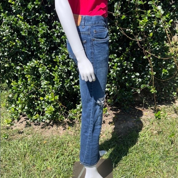 Custom Vintage Levi’s 511’s DIY Destructed Straight Leg Ankle Jeans - Picture 11 of 13